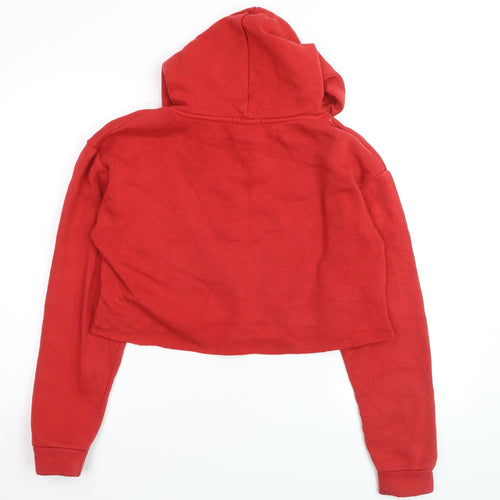 Tally Weijl Womens Red Cropped Pullover Hoodie Size M