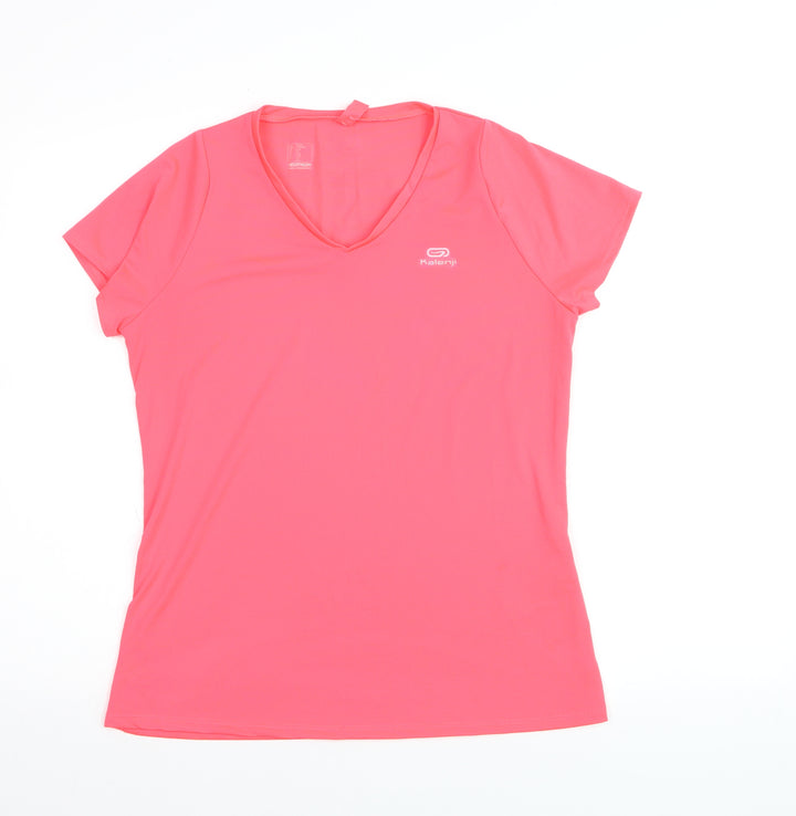 Kalenji Women's Pink V-Neck Running T-Shirt Size 10