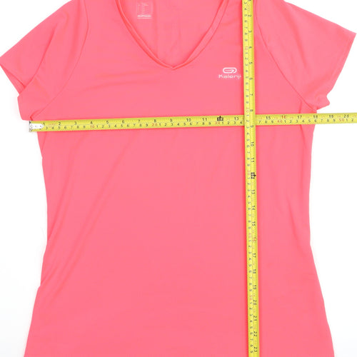 Kalenji Women's Pink V-Neck Running T-Shirt Size 10