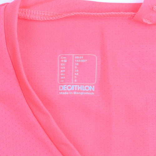 Kalenji Women's Pink V-Neck Running T-Shirt Size 10