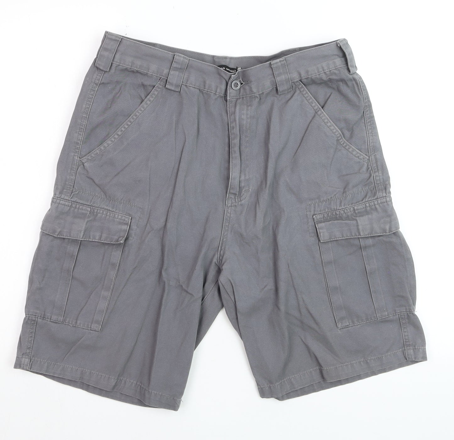 Fashion Union Men Grey Size 32 Cargo Shorts Cotton Casual