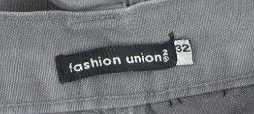 Fashion Union Men Grey Size 32 Cargo Shorts Cotton Casual
