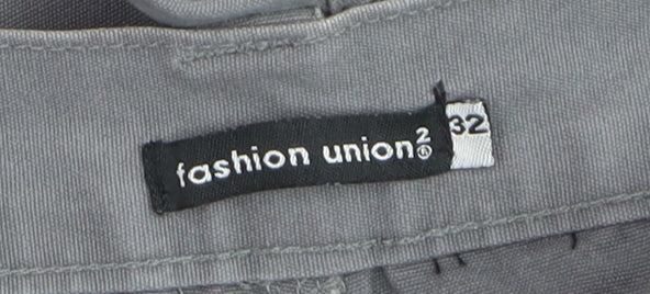 Fashion Union Men Grey Size 32 Cargo Shorts Cotton Casual