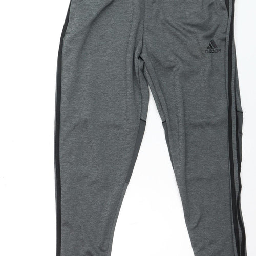 Adidas Men Grey Slim Fit Track Pants M Joggers Activewear