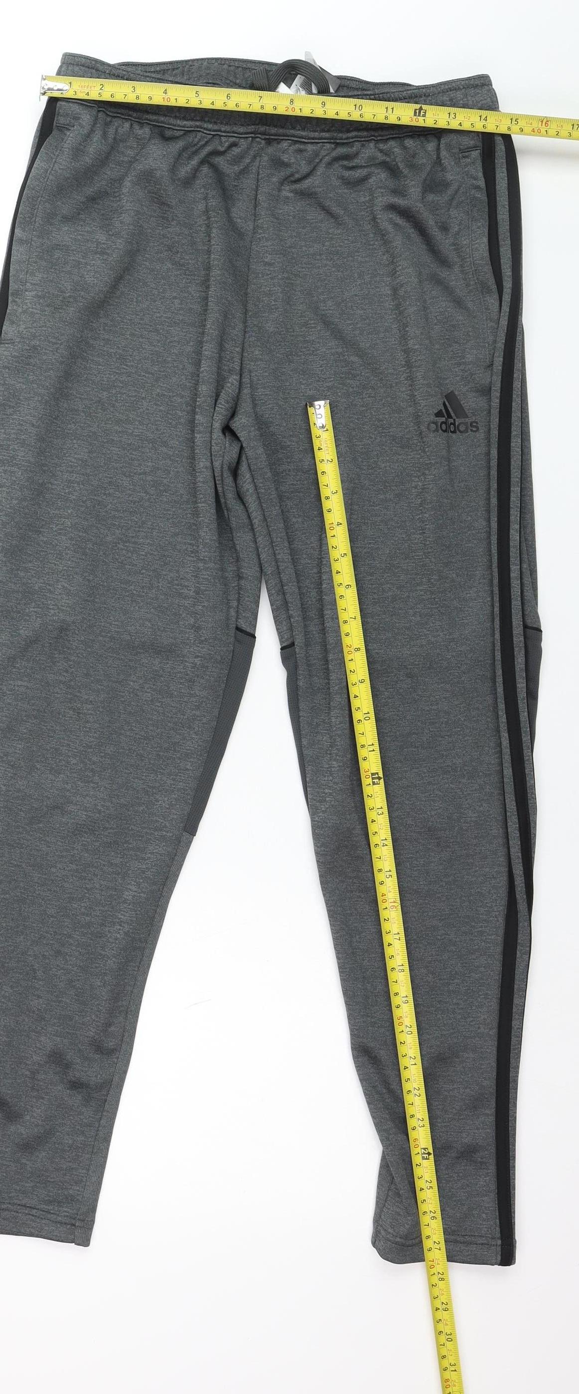 Adidas Men Grey Slim Fit Track Pants M Joggers Activewear