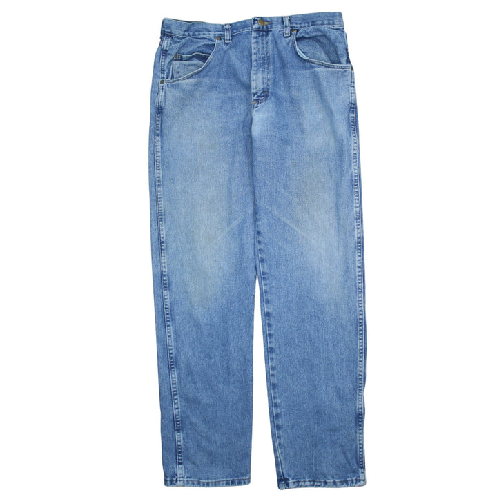 Wrangler Men Blue 35x32 Straight Fit Denim Jeans Classic Style