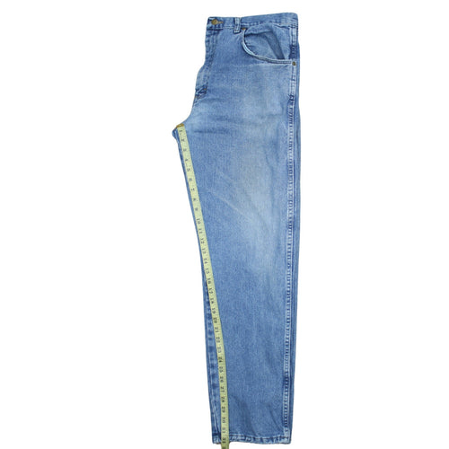 Wrangler Men Blue 35x32 Straight Fit Denim Jeans Classic Style