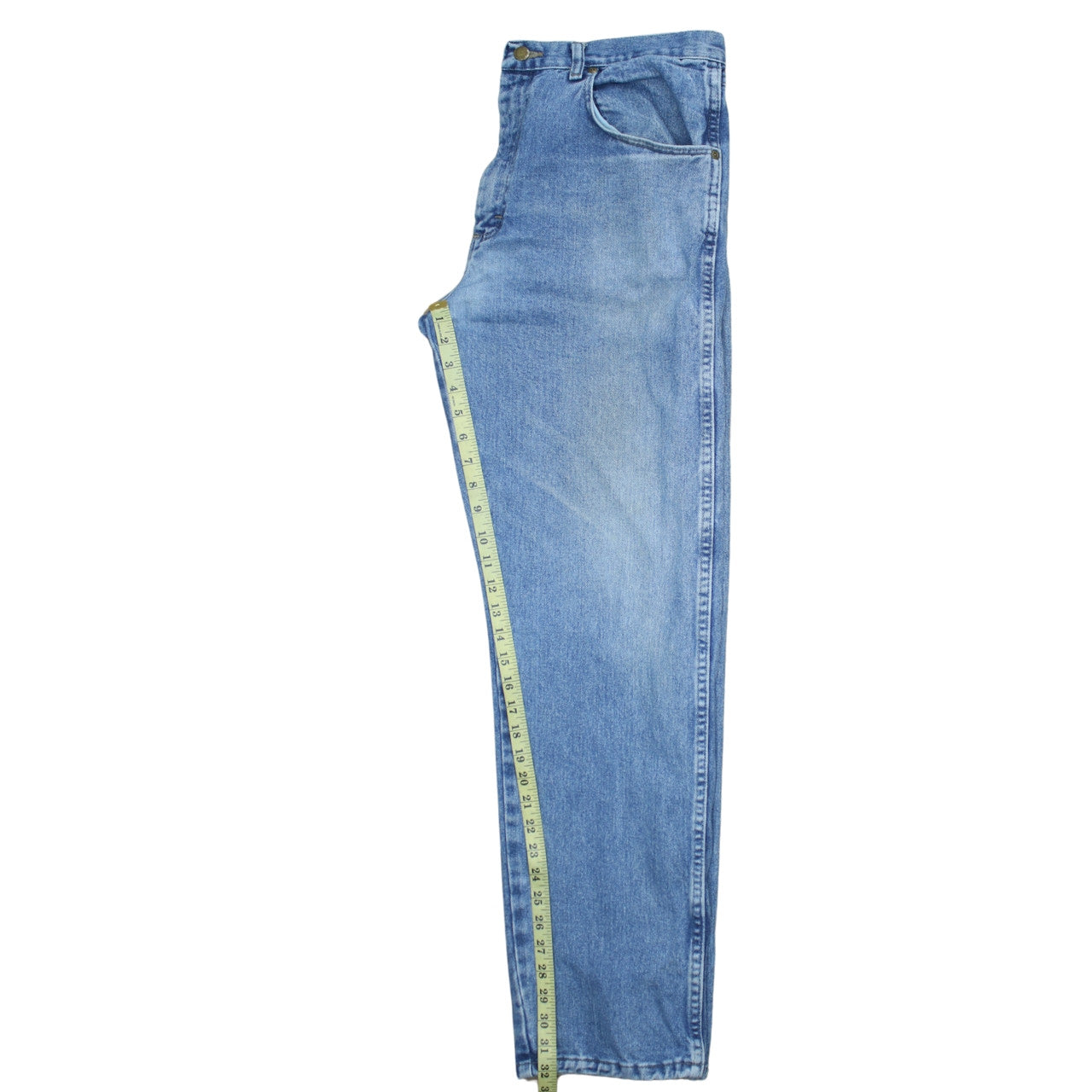 Wrangler Men Blue 35x32 Straight Fit Denim Jeans Classic Style