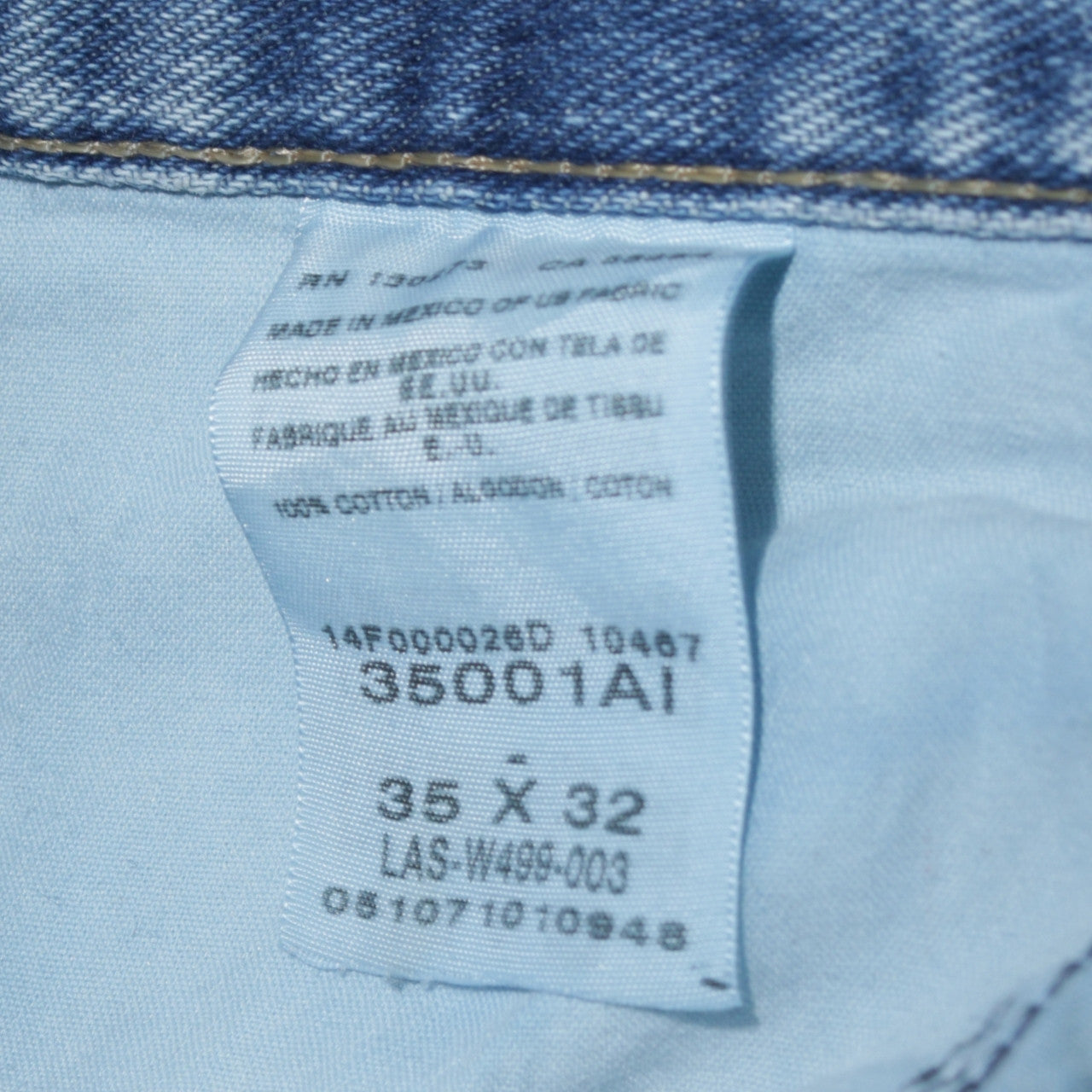 Wrangler Men Blue 35x32 Straight Fit Denim Jeans Classic Style