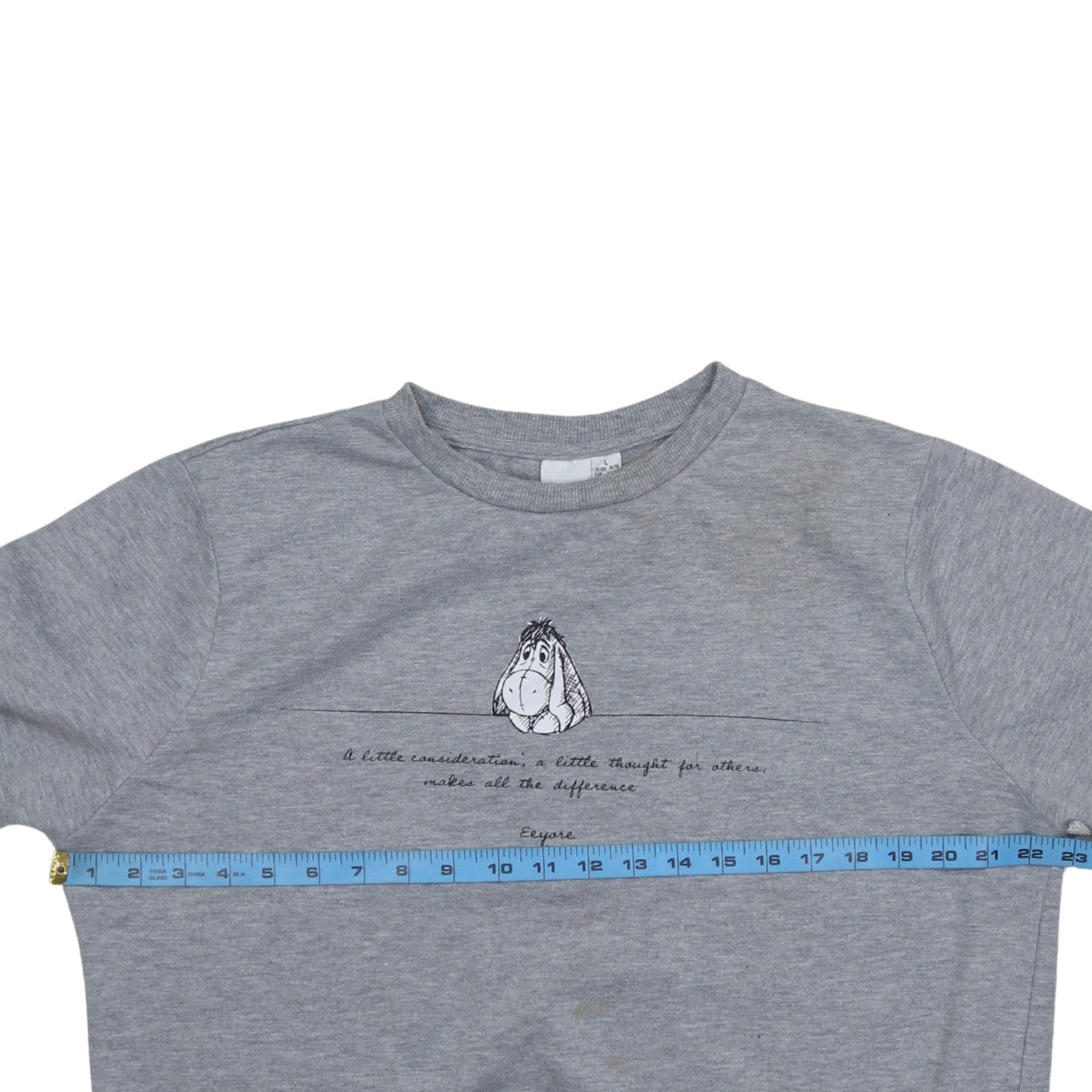 Disney Eeyore Unisex Grey Pullover Sweatshirt L Graphic Print