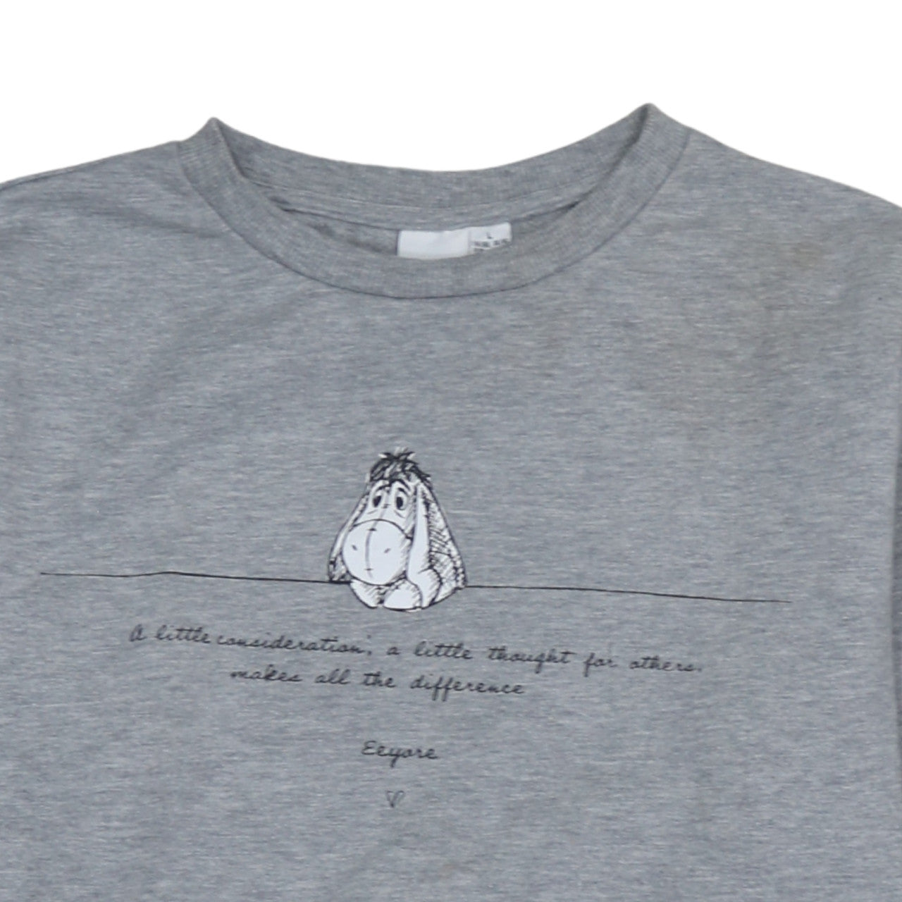Disney Eeyore Unisex Grey Pullover Sweatshirt L Graphic Print