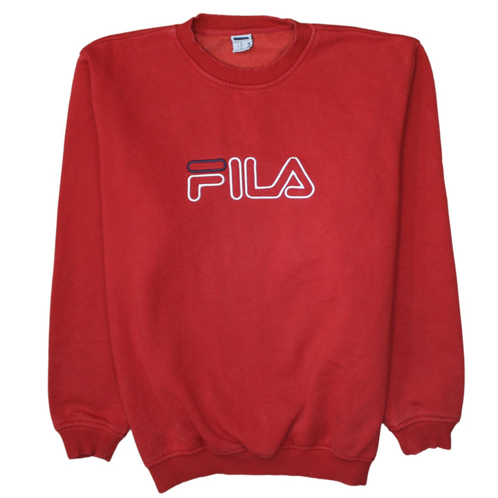 FILA Men's Red XL Pullover Crew Neck Sweatshirt Retro Sports Style