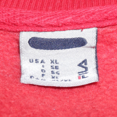 FILA Men's Red XL Pullover Crew Neck Sweatshirt Retro Sports Style