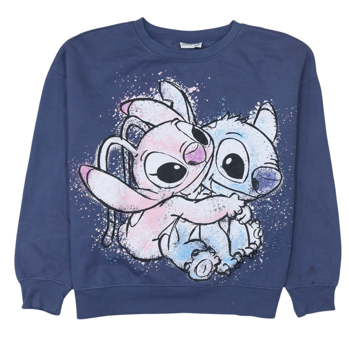 Disney Primark Cares Womens Blue Stitch Sweatshirt L 14/16 Pullover