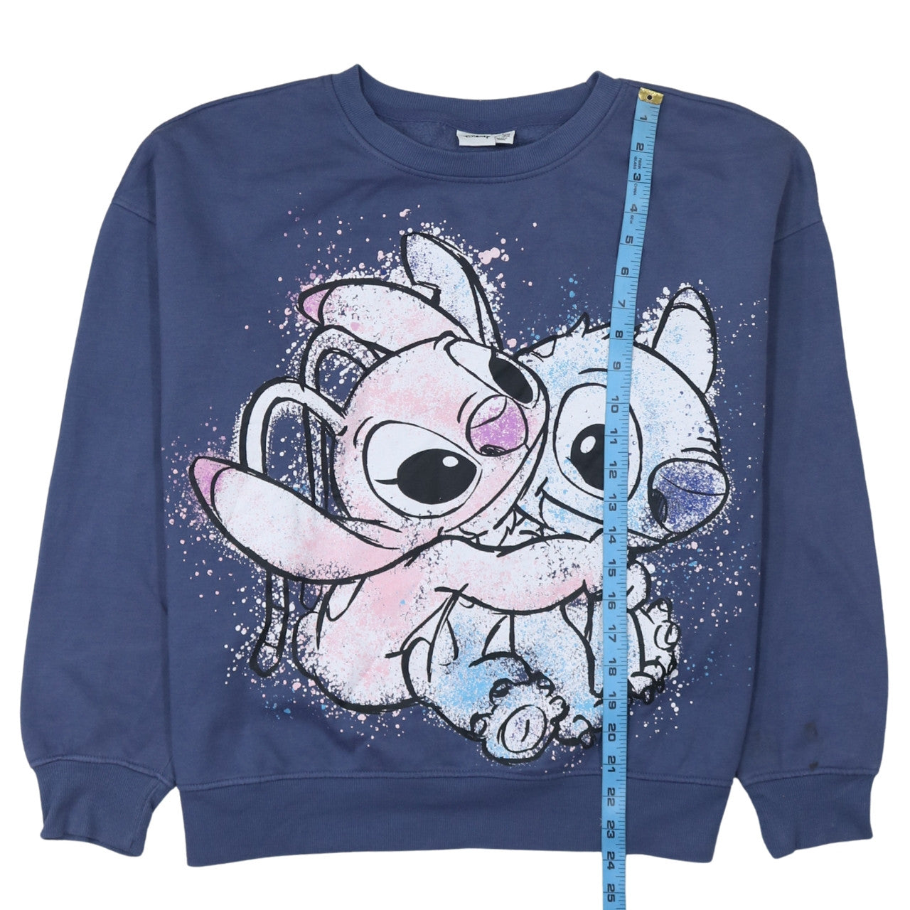 Disney Primark Cares Womens Blue Stitch Sweatshirt L 14/16 Pullover