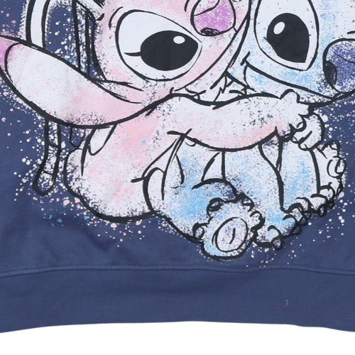 Disney Primark Cares Womens Blue Stitch Sweatshirt L 14/16 Pullover