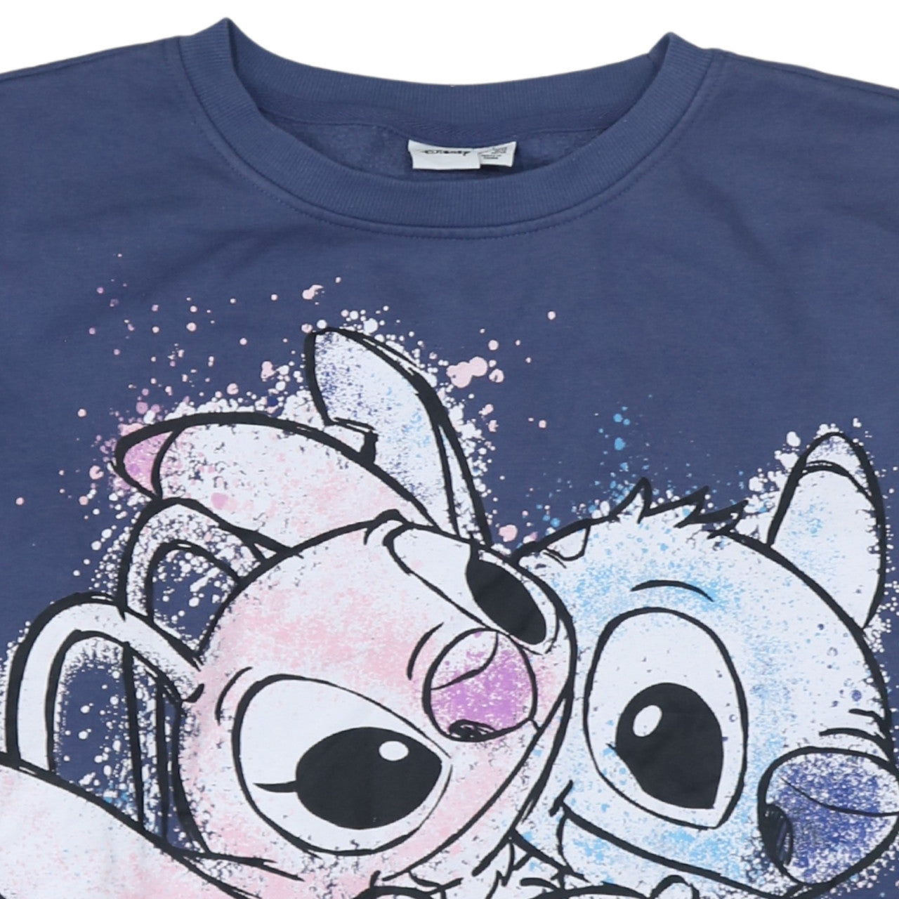 Disney Primark Cares Womens Blue Stitch Sweatshirt L 14/16 Pullover