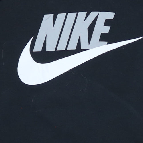 Nike Boys Black XL Pullover Hoodie with Logo Print