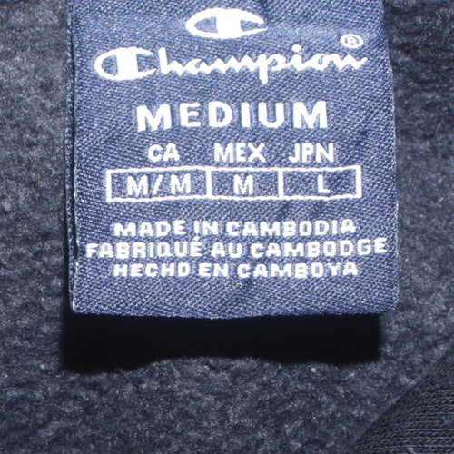 Champion Men's Black Pullover Hoodie Medium Logo Fleece Sweatshirt