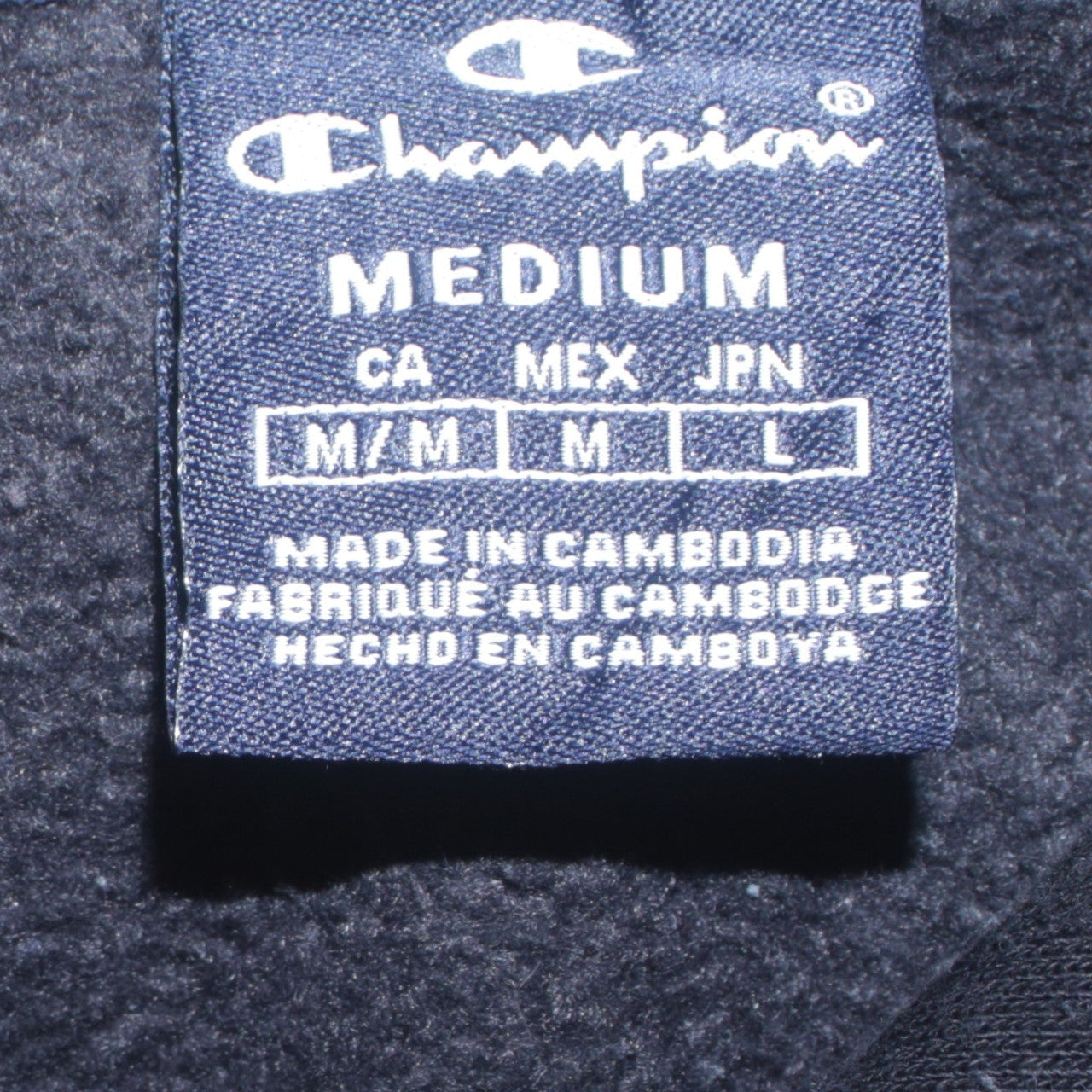 Champion Men's Black Pullover Hoodie Medium Logo Fleece Sweatshirt