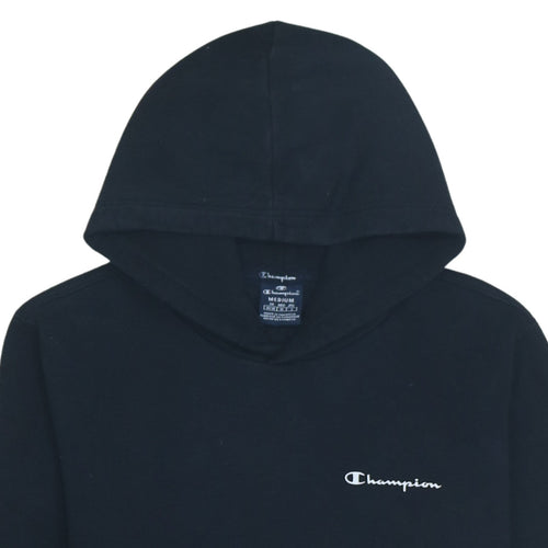 Champion Men's Black Pullover Hoodie Medium Logo Fleece Sweatshirt