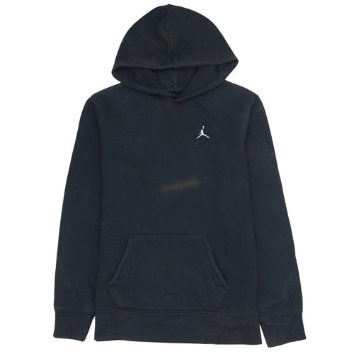 Jordan Boys Black Pullover Hoodie XL - Embroidered Logo Cotton Blend