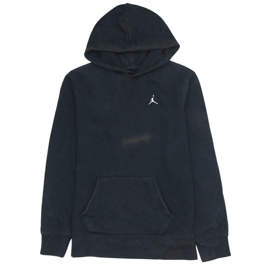 Jordan Boys Black Pullover Hoodie XL - Embroidered Logo Cotton Blend