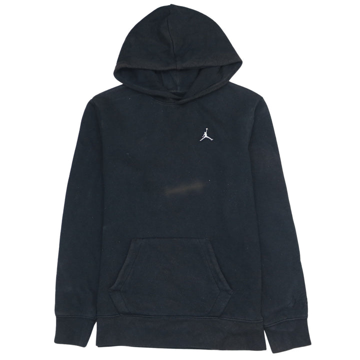 Jordan Boys Black Pullover Hoodie XL - Embroidered Logo Cotton Blend