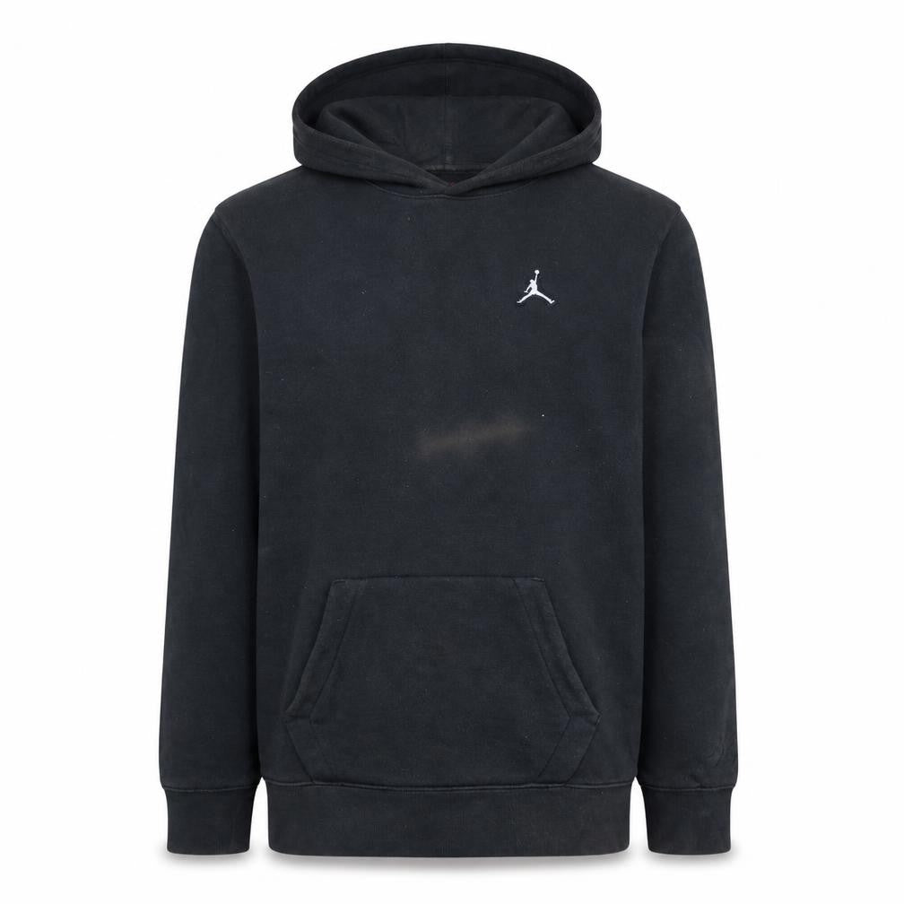 Front view of Jordan boys’ black pullover hoodie xl - embroidered logo cotton blend