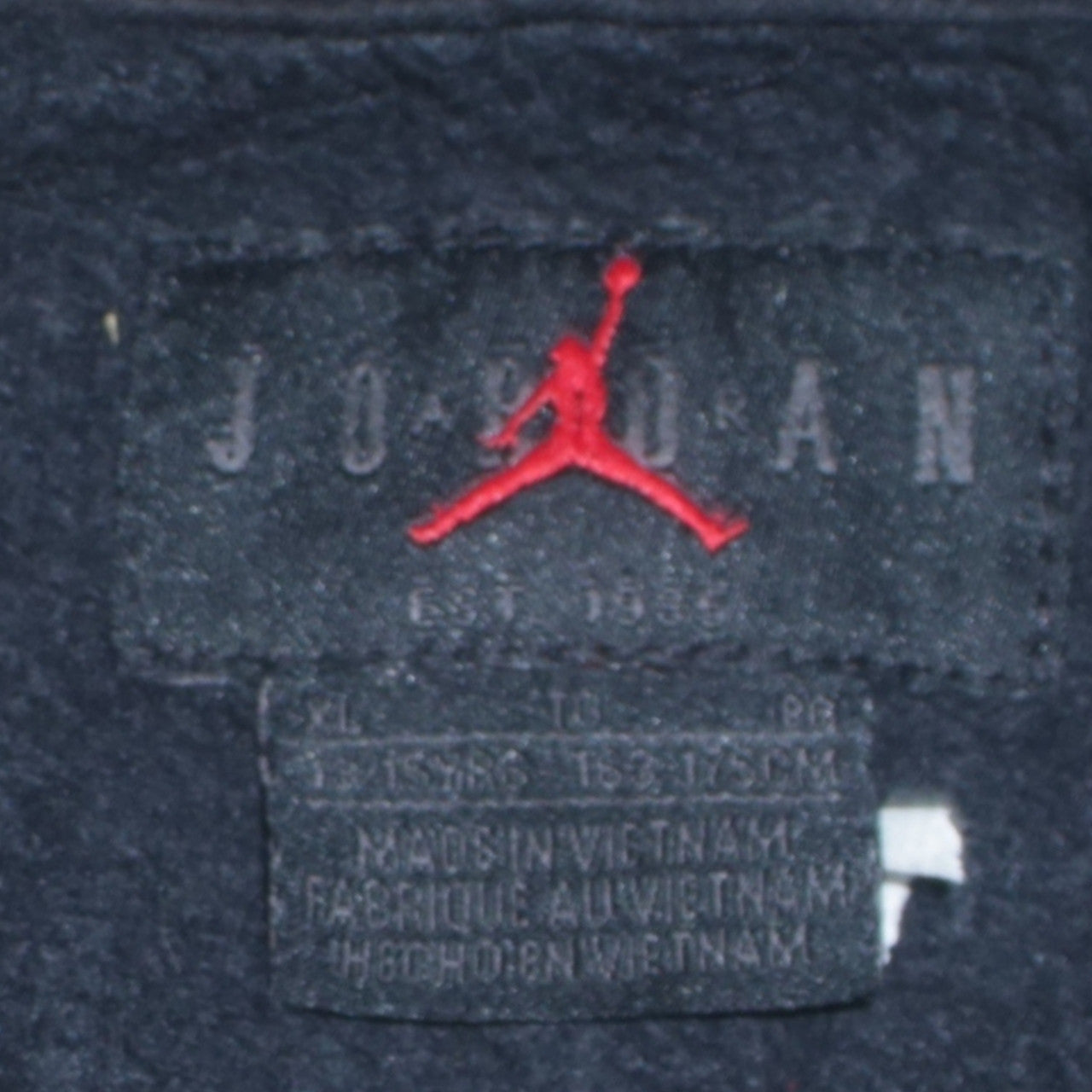 Jordan Boys Black Pullover Hoodie XL - Embroidered Logo Cotton Blend