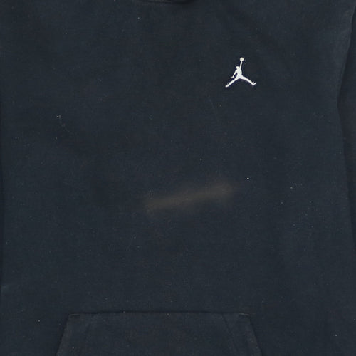 Jordan Boys Black Pullover Hoodie XL - Embroidered Logo Cotton Blend