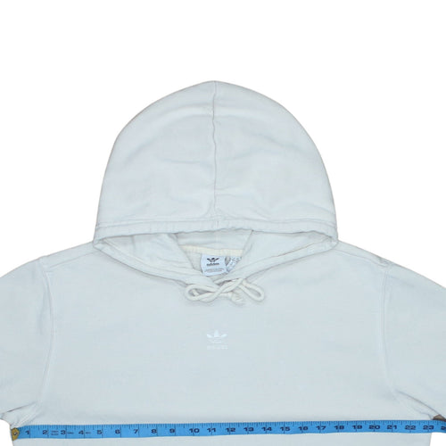 Adidas Women’s White Pullover Hoodie Size 14 Fleece Cotton Blend