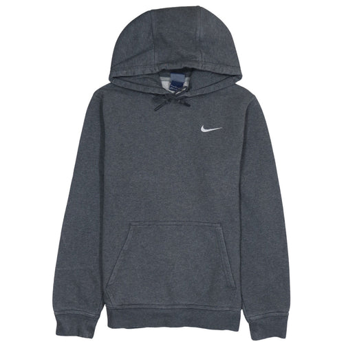 Nike Womens Grey Pullover Hoodie Small Logo Hooded Sweatshirt