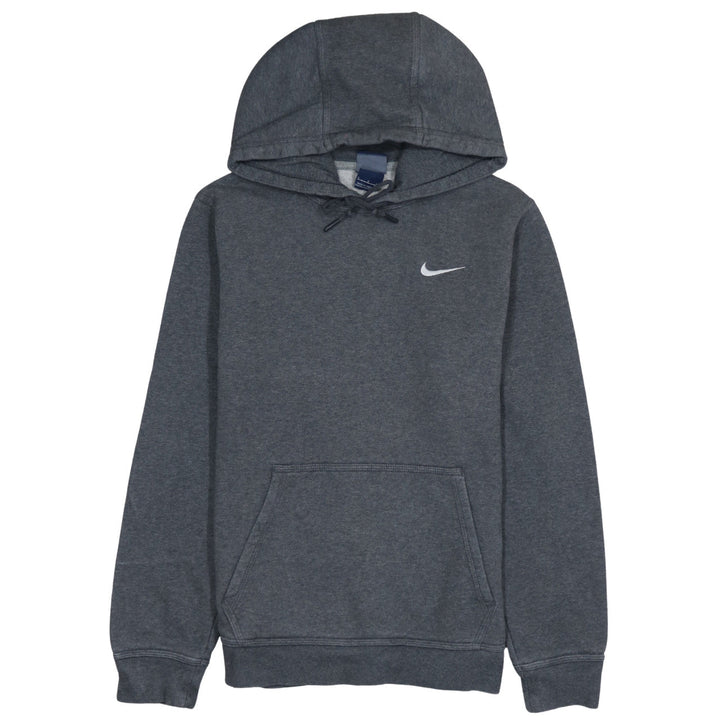 Nike Womens Grey Pullover Hoodie Small Logo Hooded Sweatshirt