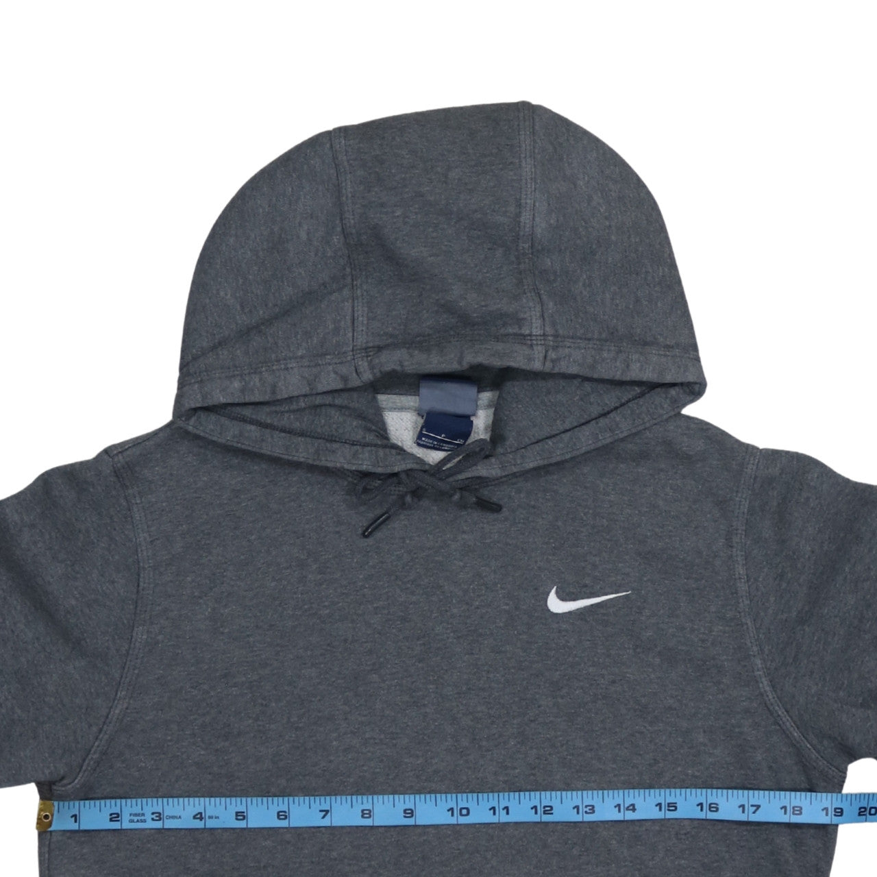 Nike Womens Grey Pullover Hoodie Small Logo Hooded Sweatshirt