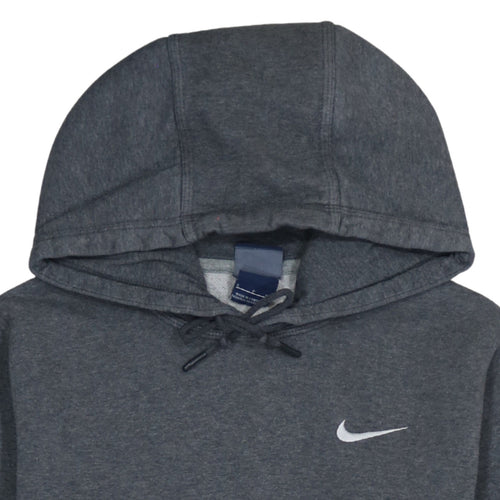 Nike Womens Grey Pullover Hoodie Small Logo Hooded Sweatshirt