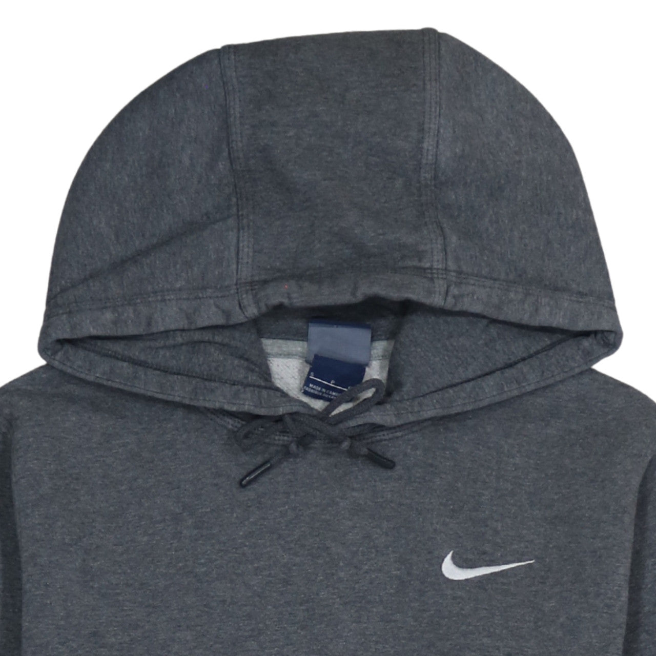 Nike Womens Grey Pullover Hoodie Small Logo Hooded Sweatshirt