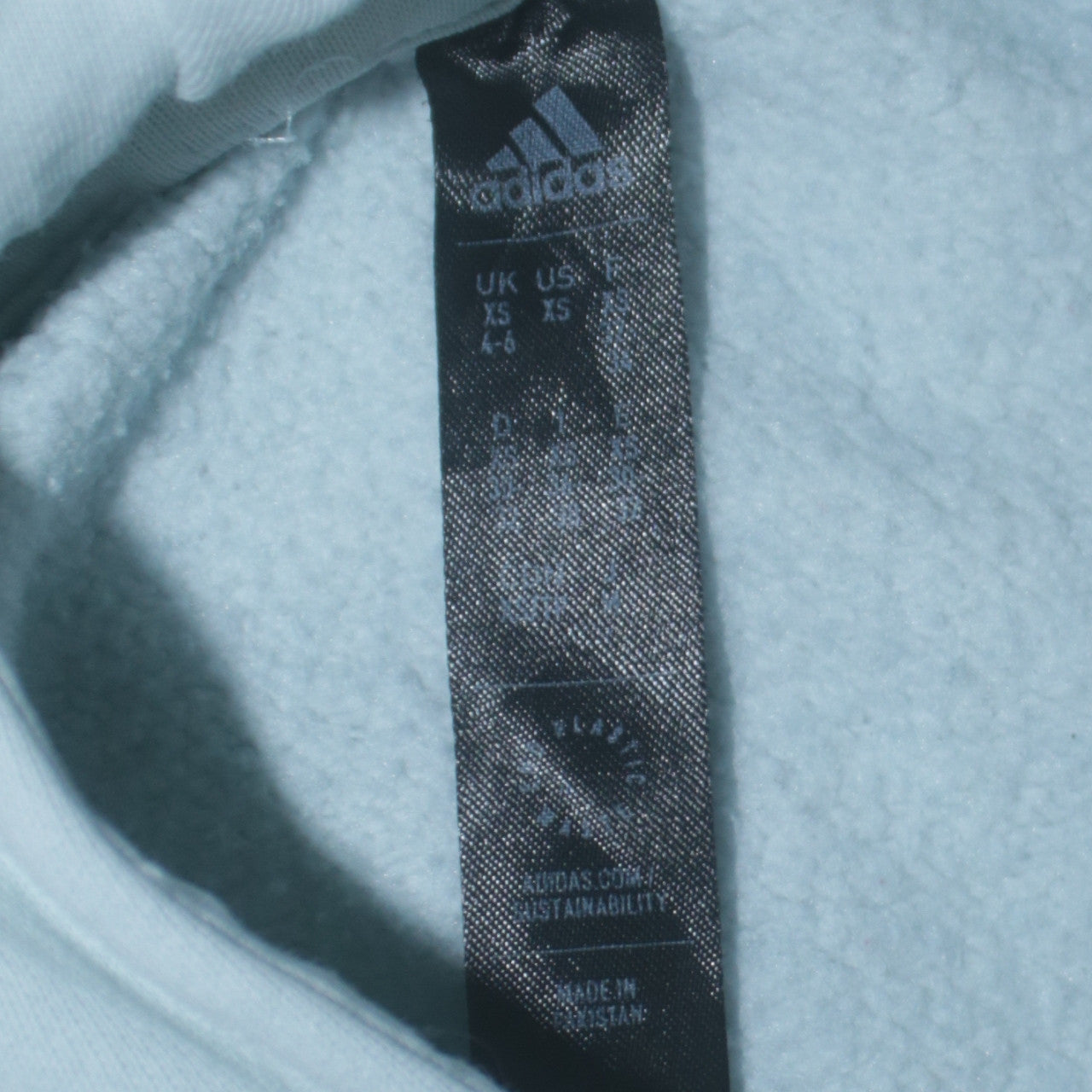 Adidas Womens Light Blue Pullover Hoodie XS Cotton Blend