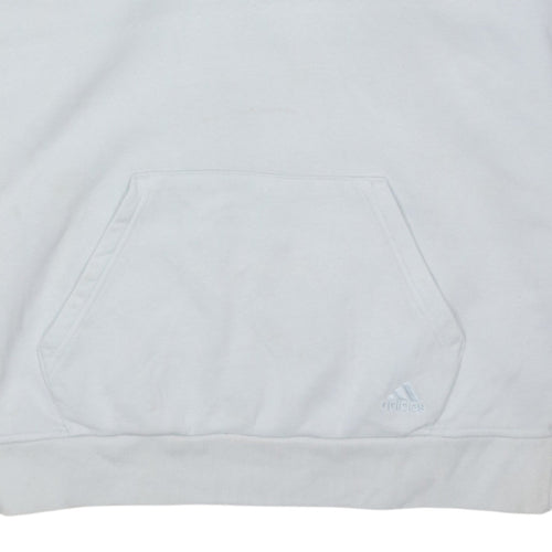 Adidas Womens Light Blue Pullover Hoodie XS Cotton Blend