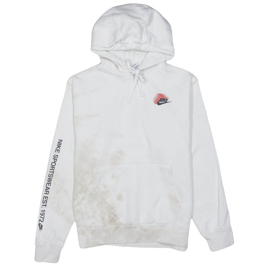 Nike Men's White Pullover Hoodie M Graphic Sportswear Fleece