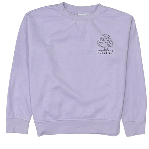 Disney Primark Women Lilac Stitch Sweatshirt XS Pullover Crew Neck