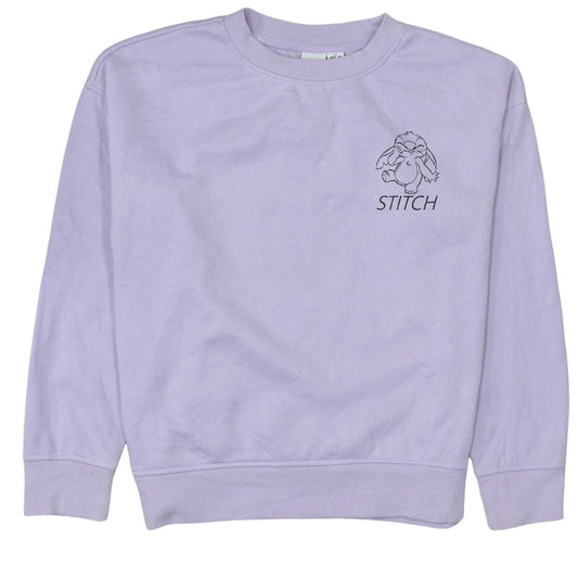 Disney Primark Women Lilac Stitch Sweatshirt XS Pullover Crew Neck