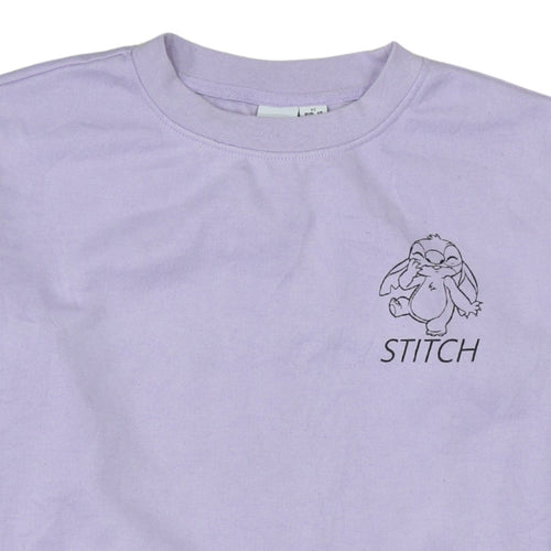Disney Primark Women Lilac Stitch Sweatshirt XS Pullover Crew Neck