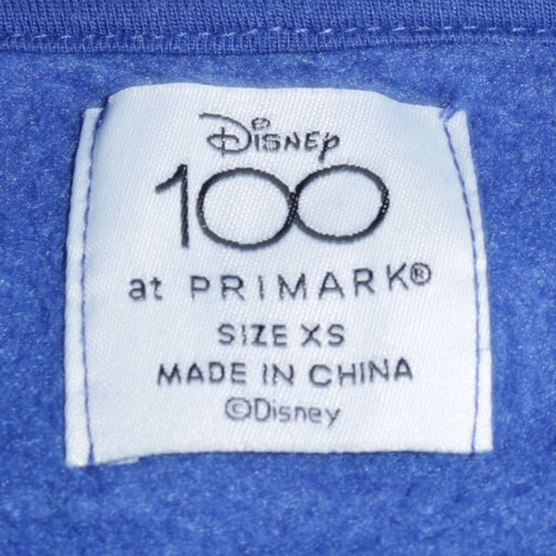 Primark Disney Blue Mickey Mouse Pullover Hoodie XS Unisex Adults