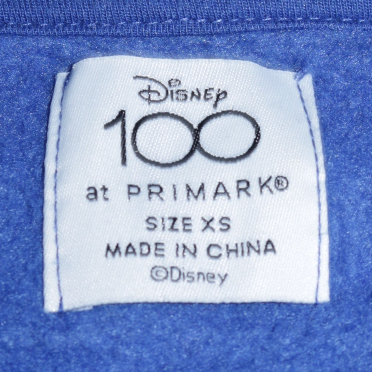 Primark Disney Blue Mickey Mouse Pullover Hoodie XS Unisex Adults