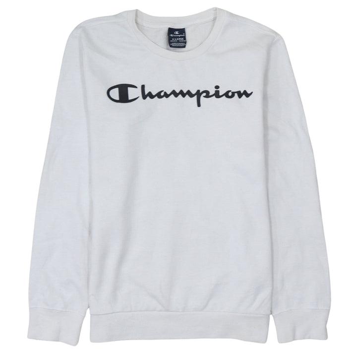 Champion Boys White Sweatshirt XL 13-14 Years Crew Neck Long Sleeve Pullover