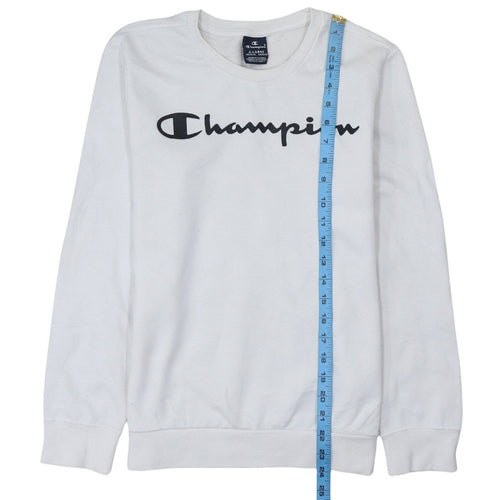 Champion Boys White Sweatshirt XL 13-14 Years Crew Neck Long Sleeve Pullover
