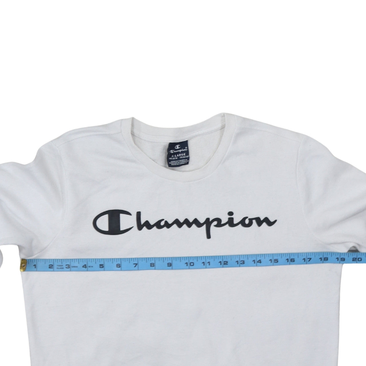 Champion Boys White Sweatshirt XL 13-14 Years Crew Neck Long Sleeve Pullover