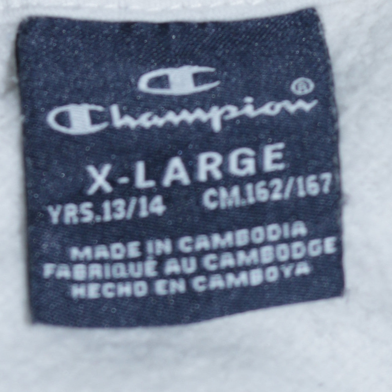 Champion Boys White Sweatshirt XL 13-14 Years Crew Neck Long Sleeve Pullover