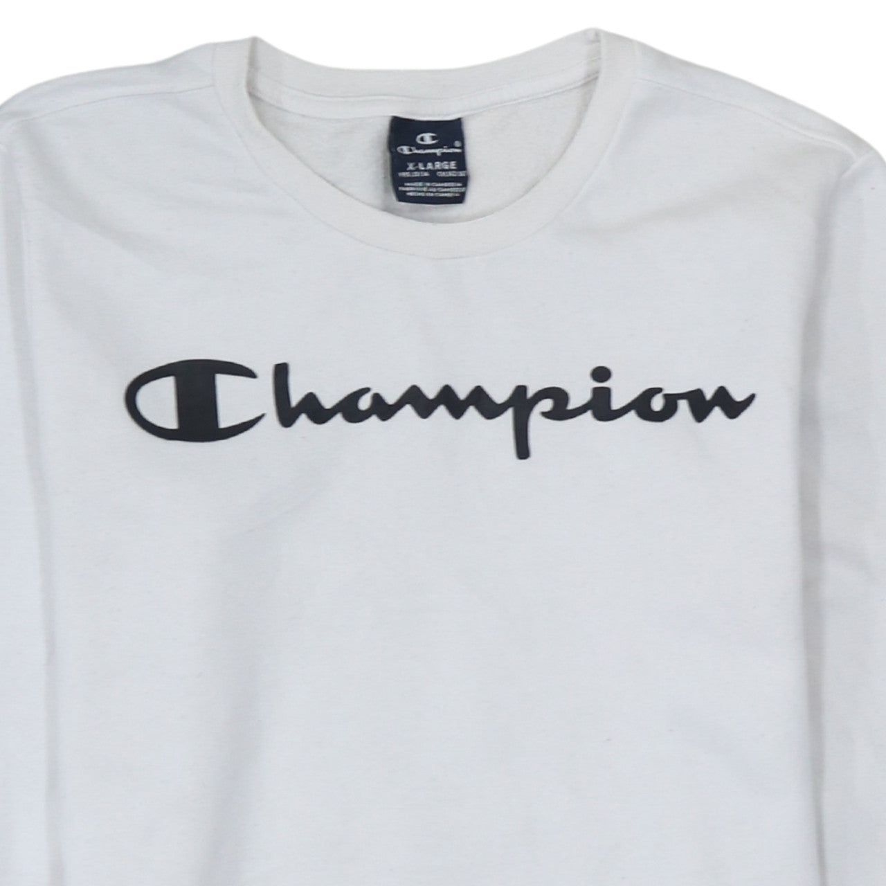 Champion Boys White Sweatshirt XL 13-14 Years Crew Neck Long Sleeve Pullover
